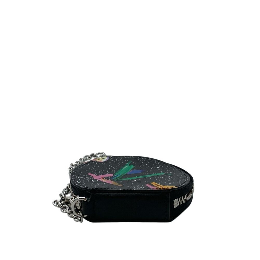 Louis Vuitton Black Starry Sky Logo Graffiti Print Key Chain Coin Purse 11*2*10c - Picture 5 of 9